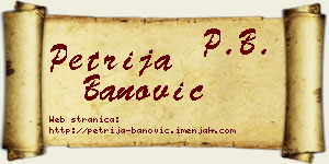 Petrija Banović vizit kartica